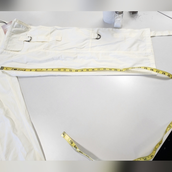 NWT-Women's White Cargo Track Pants - Picture 10 of 11